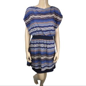 GREYLIN DRESS TRIBAL PRINT BLUE AZTEC BOHO STYLE